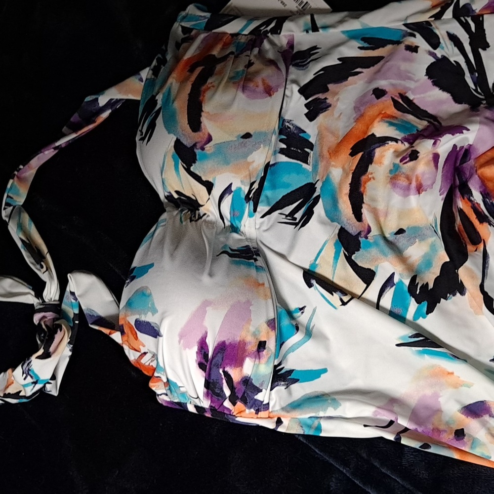 Watercolor floral tankini top